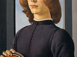 Young Man Holding a Roundel (Hombre joven sujetando un medallón)